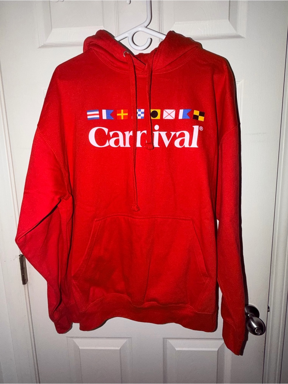 Carnival Red Logo Crewneck Hoodie - Men